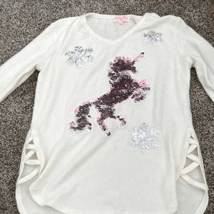 Unicorn shirt size large in kids